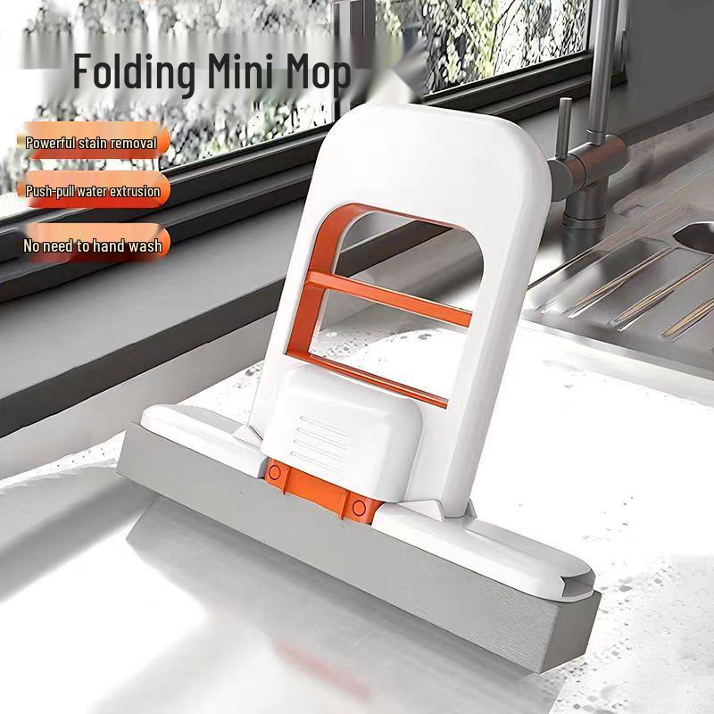 2025 Hands-Free Absorbent Mini Folding Mop with Sponge Head