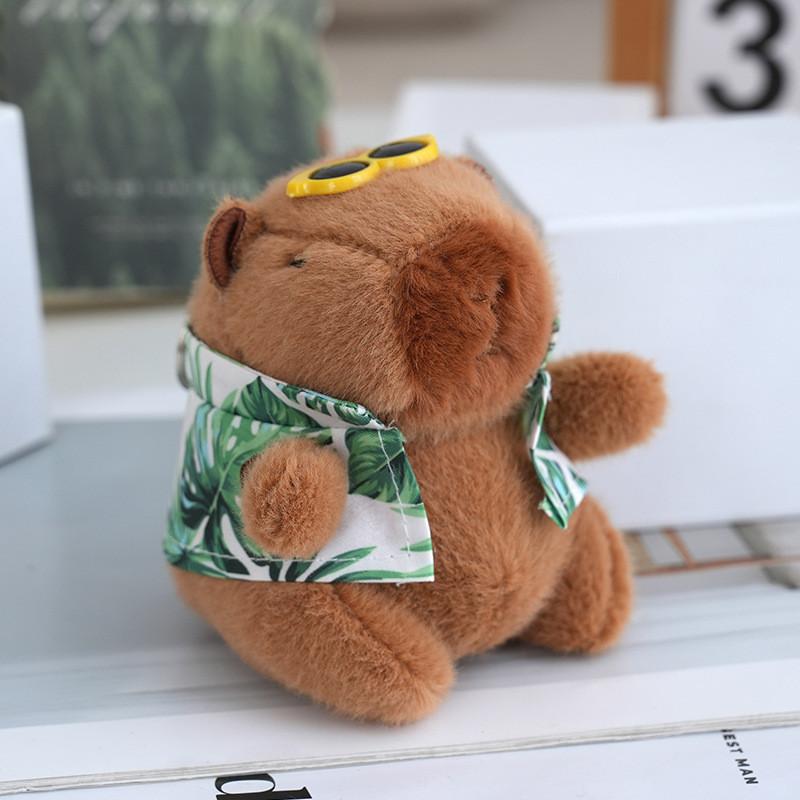 Capybara Summer Wear Plush Keychain Bag Pendant Cartoon Decoration Gift Kids