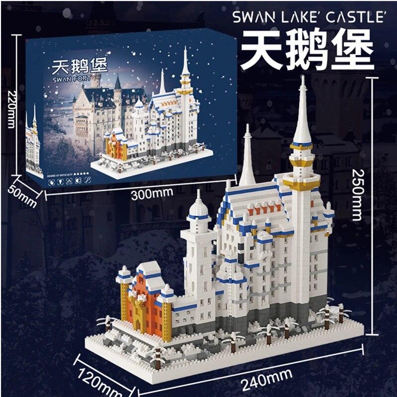

Новый Лебединый Каменный Замок Замок Нойшванштайн Творческий Набор Город DIY Модель Строительные Блоки Кирпичи Игрушки Для Детей Подарок Для Взрослых против вспышки белого