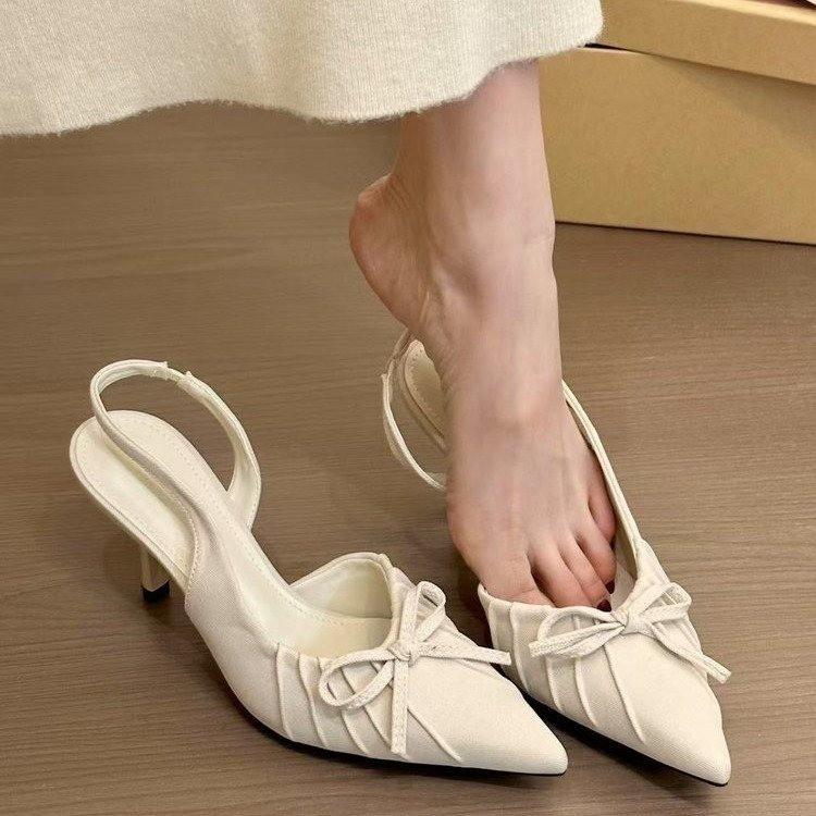 Fashion 2025 Summer High Heel Women Sandals Fashion Pointed Toe Singbacks Shoes Design Style Banquet Party Dress Sandalias Shoes