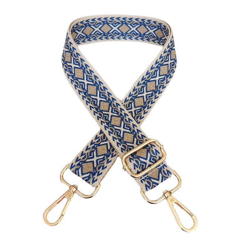 New Thickened Canvas Webbing Colored Rhombus Adjustable Shoulder Crossbody Long Strap Women's Bag Parts Accessories Broadband