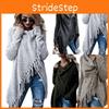 Exquisite Women Tassel Irregular Cardigan Knitted Sweater Poncho Shawl Coat Jacket Outwear For Effortless Style