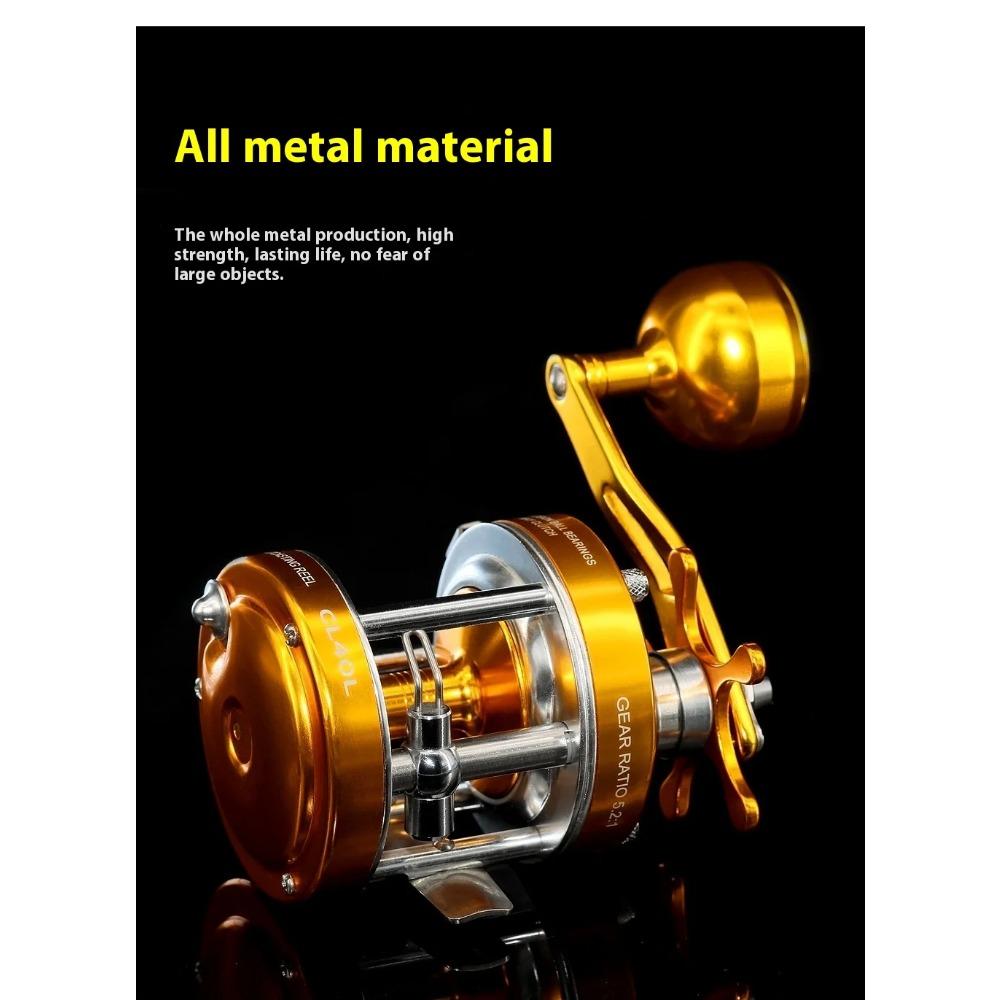 Single Rocker Drum Reel 40L50L60L Double Brake System 2+1BB Jumping Ship Sea Fish Fishing Die-casting Reel Catching Salt Water