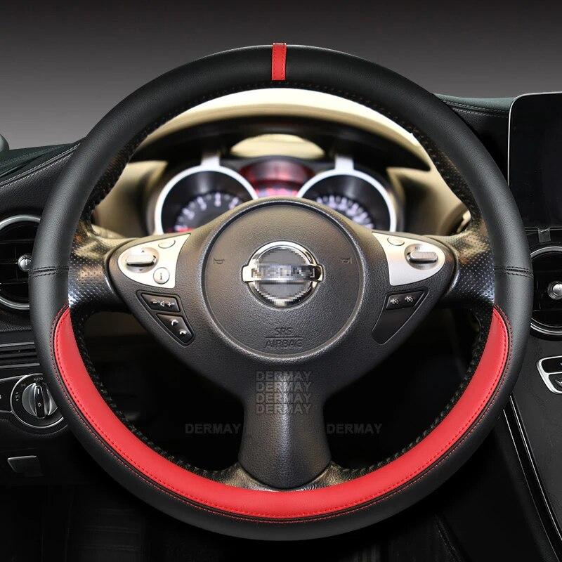 Für Nissan Juke F15 F16 2010 ~ 2023 PU Leder Auto Lenkrad Abdeckung Schnelle Lieferung Auto Zubehör