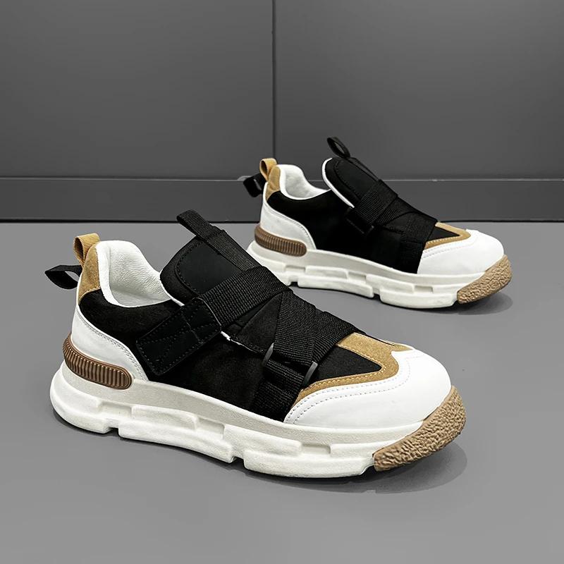 Fashion Designer Loafers Shoes Chunky Sneaker Fashion Casual Microfiber Leather Running Shoes Breathable Color Block Non-slip Shoes