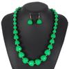 Bohemian Resin Necklace Earrings Set Beach Dance Eye-catching Accessories