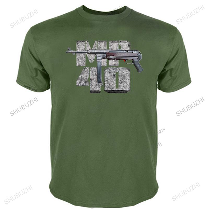 Hot Sale Men Brand T Shirt Summer Cotton Short Sleeve Tshirt Fashion Tee Shirt Mp 40 Maschinen Pistol Germany Wehrmacht Tees