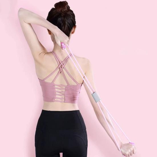 Figur 8 Modstandsbånd med Skridsikkert Håndtag Mænd Kvinder 8-formet Elastisk Træningsbånd Yoga Pilates Arm Ryg Skulder Træning Elastisk Reb