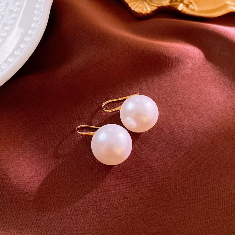 Silver Needle Diamond Pearl C-Shaped Earrings French Retro Premium Temperament Earrings Personality Light Luxury Earrings Women