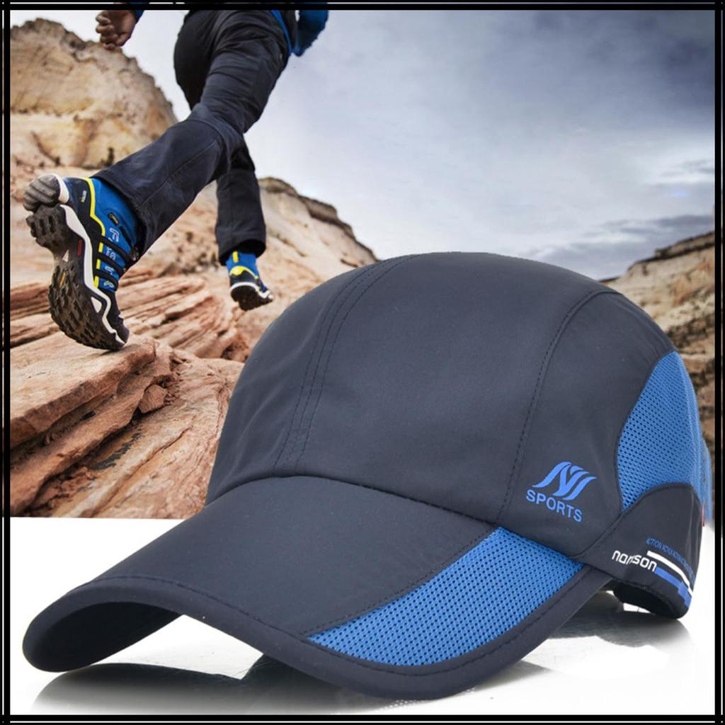 CZA146 [White Fang] Cap, Hat, Waterproof, Mesh, Breathable, Outdoor, Simple, Men's, Women's, (Navy)