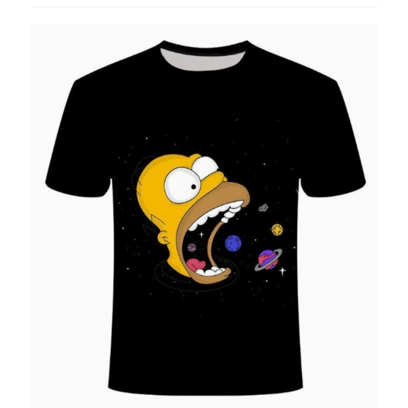 Summer Children's Fashion Digital Simpson Comfortable Loose Short Sleeve Printed T-shirt