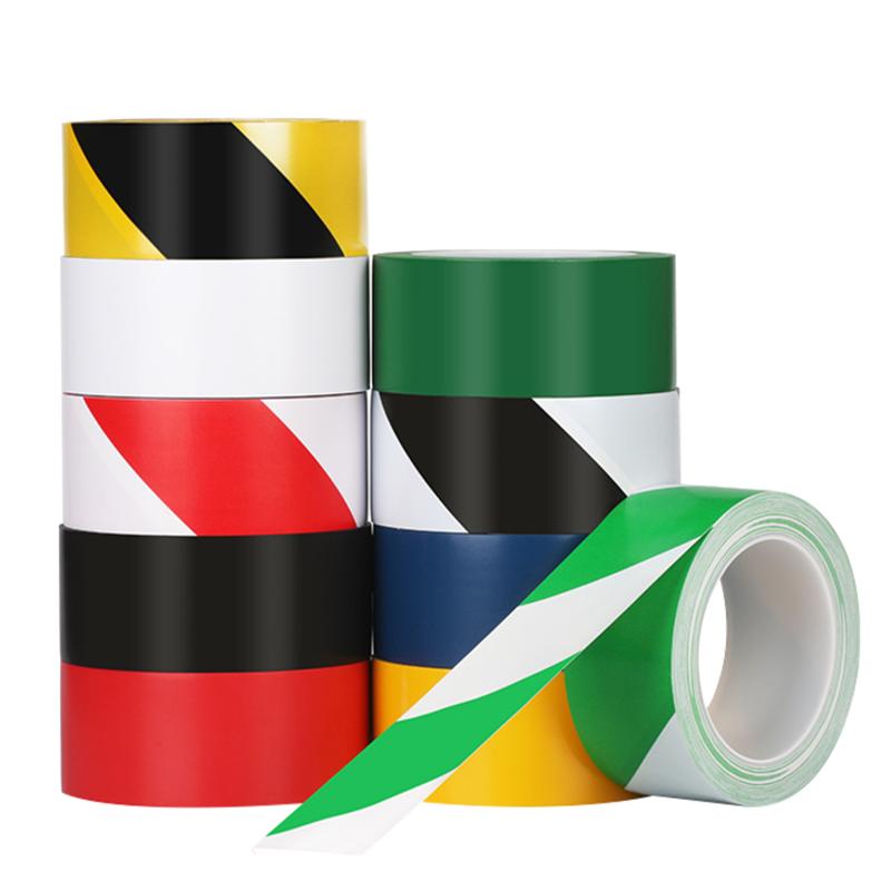 Single-Sided PVC Floor Marking Tape Weather-Resistant Waterproof Rubber Pressure Sensitive Warning Roll No Residual for Masking (as the picture,Customized&0.15mm*48mm)