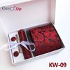 Cozy Up 6 kusů Set Paisley Pánská kravata Včetně kravaty Čtvercový šátek Cuff Tie Clip Dárková krabička