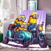 Kawaii (Minions) Cartoon Blanket with Big Eyes, Soft and Comfortable Flannel Blanket Suitable for Travel and Home Use.