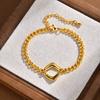 Ladies Fashion Items, Stainless Steel Cube Bracelet, 18K Gold Plated Jewelry Br-2626