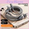 Apple Huawei Xiaomi 100w Fast Charging Data Cable With Triple Splitter For Mobile Devices
