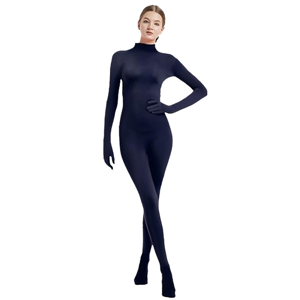 Women's Solid Color Zentai Bodysuit with Hands and Feet for Dancewear and Stage Performance