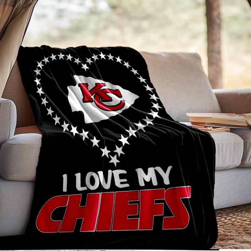 Kansas City Chiefs Pattern Blanket Outdoor Flannel Blanket for Camping, Hiking, Garden Parties, Picnic Essentials,gift for family and friends
