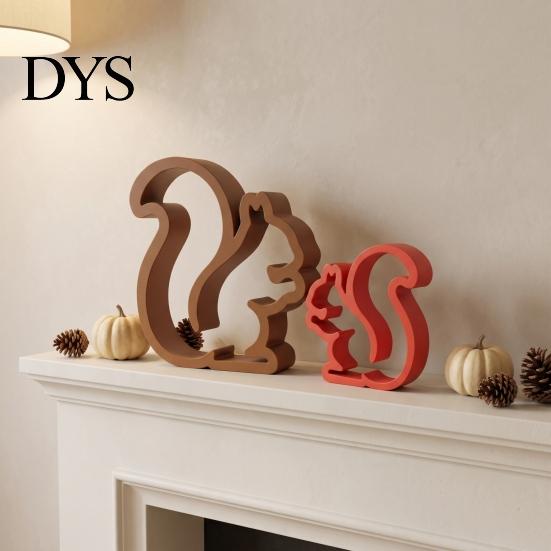 Lightweight PLA Art Ornaments 3D Printed Squirrel Figurine, Minimalist Statue, Hollow Animal Ornament for Living Decorative Figurines Entrance