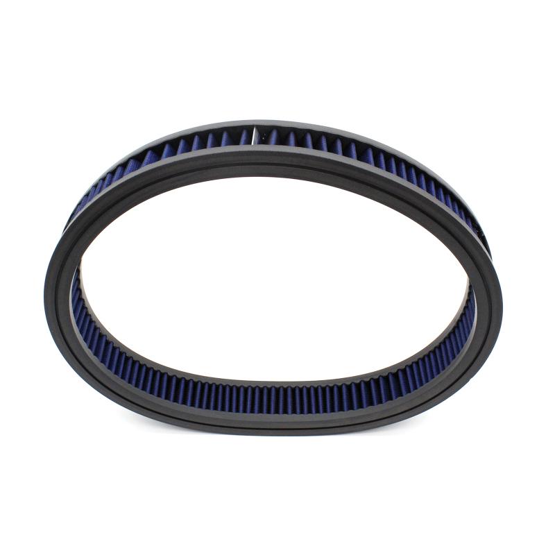 High Flow Round Air Cleaner Filter Washable and Reusable Replacement for Chevy Ford Mopar SBC BBC 14inch* 2inch Blue/Black/Red