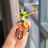 New Versatile Funny Bicycle Frog Brooch Women's Trendy Animal Accessories Pin