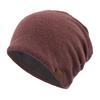 Autumn/Winter Beanie Hat Casual Fleece-Lined Thermal Solid-Colour Loose-Fit Knitted Hat for Men and Women