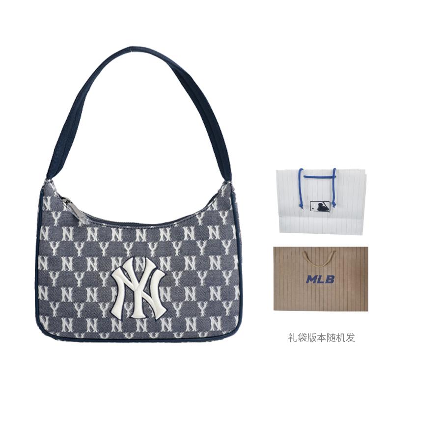 New MLB Monogram Collection Polyester Shoulder Bag, Pochette, Handbag Regular Unisex Marine Blue 32BG33111-50N