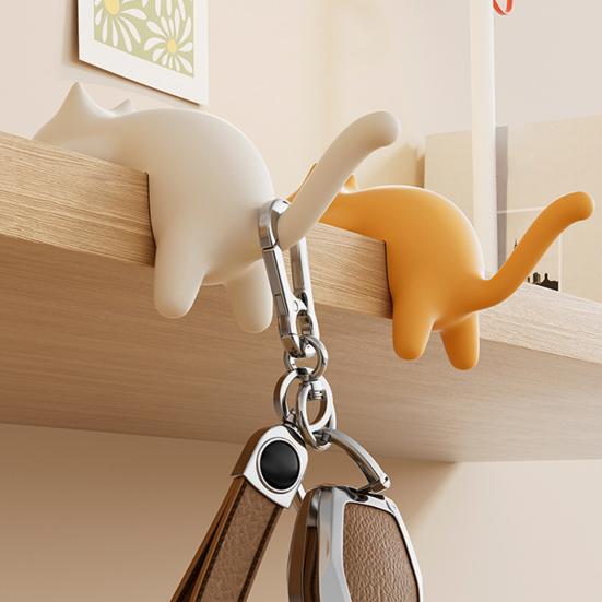 Yousheng 1/3Pcs Cute Cat Shaped Hook Table Handbag Hanger Strong Load-bearing Multipurpose Heavy Duty Purse Hook Bag Holder