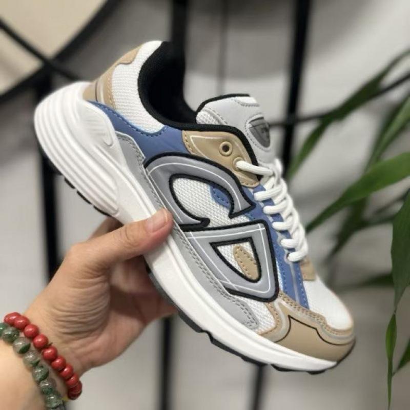 New versatile fashion casual men's and women's trend breathable sports shoes dad letter b30 heightening shoes