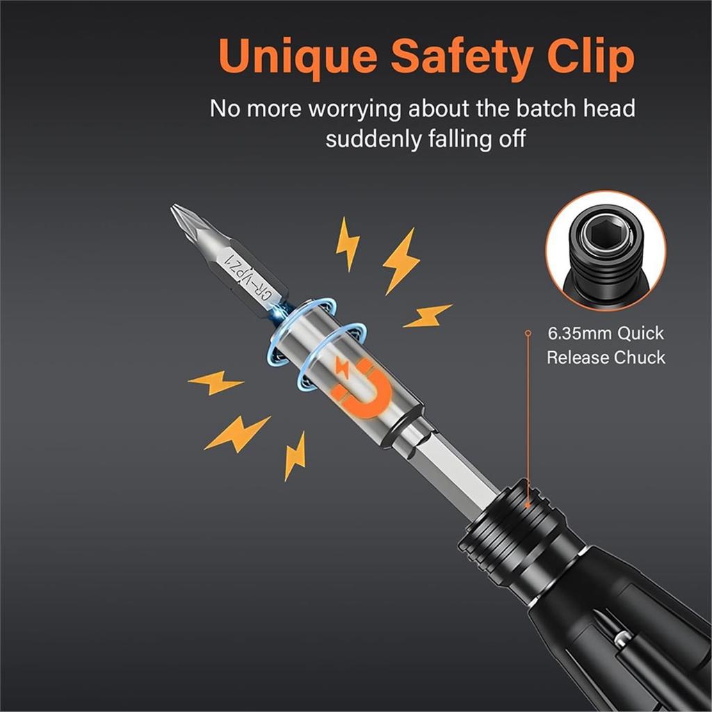 Electric Screwdriver Cordless, Rechargeable Power Screwdriver Set, Portable Repair Screwdriver Kit with LED Lights