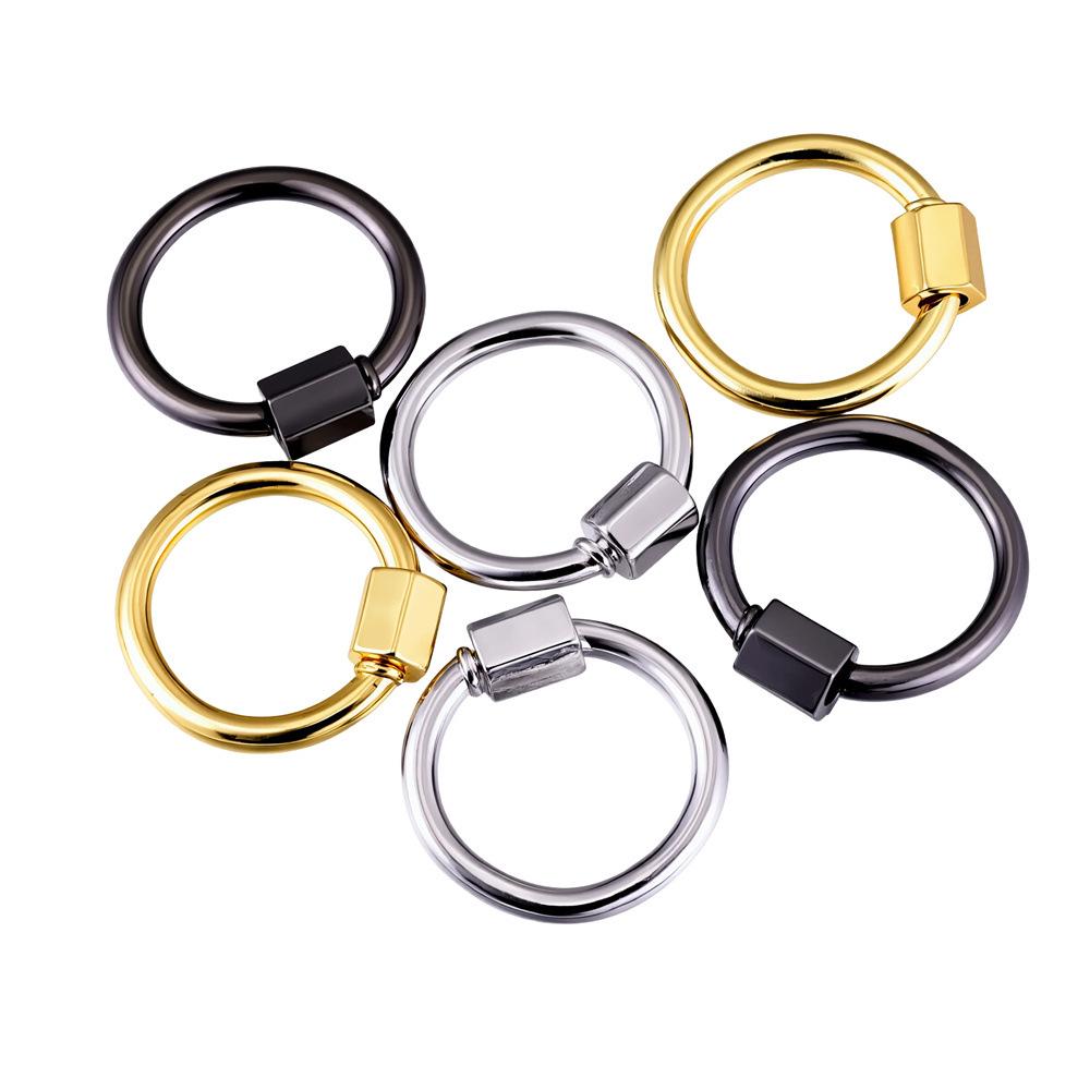 Geometric 18K Gold-Plated Heart & Oval Necklace Clasp Keychain DIY Accessory