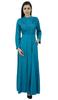 Bimba Women's Long Sleeve Maxi Mandarin Collar Plain Jilbab Dress With
