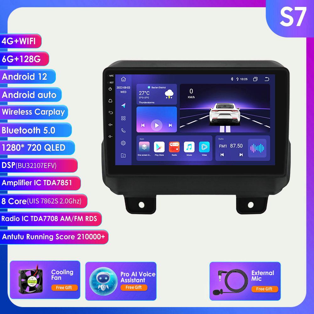 

2din Android авторадио для JEEP Wrangler JL 2018 2019 2020 2021 Gladiator автомобильный радиоприемник мультимедийный видеоплеер GPS Navi Carplay 4G интеллектуальный экран S7 8Core 6G 128G AI