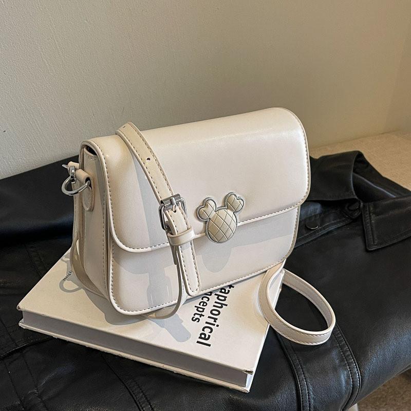 Модная новая женская сумка Весна 2024, материал ПУ, модная сумка через плечо, средний размер белый