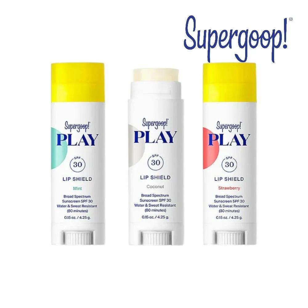 SUPERGOOP Play Lip Shield SPF30 Tropical 3-Piece Set Lip Balm Sun Care