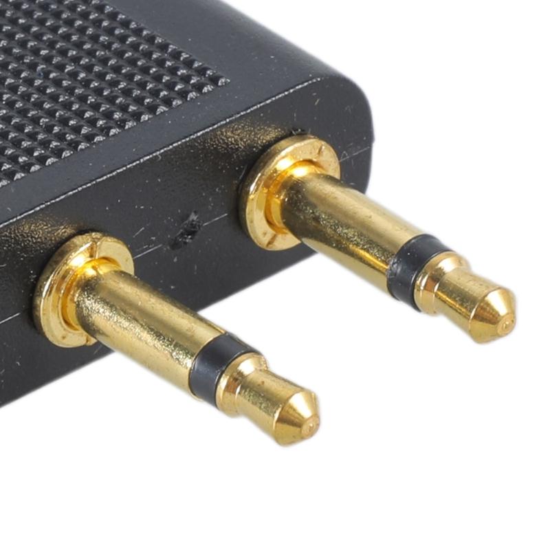 Gold Plated Airplane Flight Headphone Adapters 3.5mm Airline Plane Headset Converter for in-Flight Entertainment