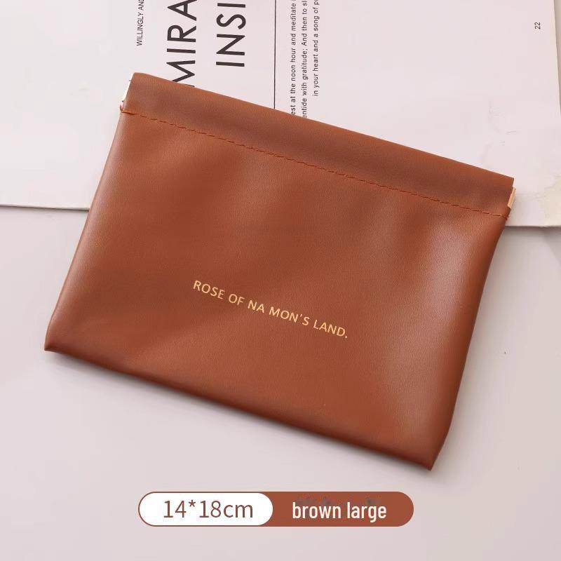 

Высококачественная портативная сумка для хранения кабелей передачи данных, помады, косметики и очков Large коричневый