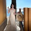 Long Fairy High-end Temperament Mermaid Ji Streamer Suspender Skirt Adult Ceremony Dress Skirt One-word Shoulder Dress Summer
