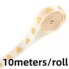 Cinta de 1 cm Corazón de Melocotón Dorado Estampado en Caliente Estampado Love, 10 m/Rollo - Ideal para Embalaje de Regalos