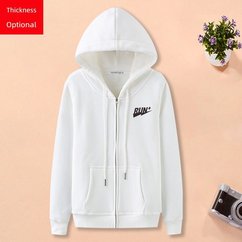 

Популярная верхняя одежда больших размеров Женский осенне-зимний кардиган из чистого хлопка с бархатной подкладкой Утепленная толстовка на молнии Свободная Модная White S [Winter Fleece-lined]]