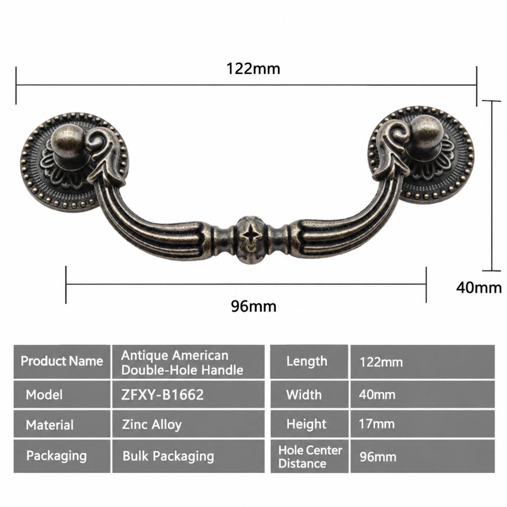 Zinc Alloy Cabinet Handles Antique Bronze Furniture Handles Classic Dresser Knob Home Furniture