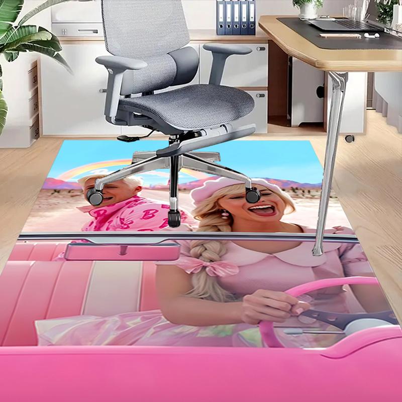 1pc Barbie Pink Carpet, for Home & Office Decor, Desk Chair Carpet, Festive GiftL1415