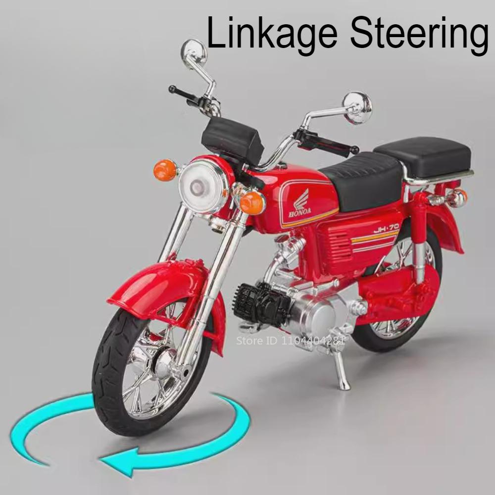 1:12 Honda Jh-70 Kx450 Alloy Motorcycle Diecast Model Car Toys Front Wheel Steering Rubber Tire Miniature Motorbike For Boy Gift