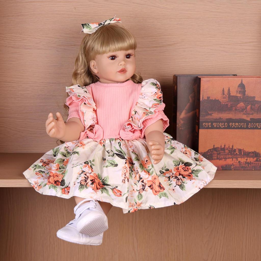 60 Cm Reborn Baby Girl Toy Cloth Body Realistic Princess Newborn Baby Dolls Kids Birthday Christmas Gifts Suit for 7+ Years