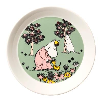 Moomin Arabia Classic Loving Care 19cm Diameter [Official Import] Plate, Green, Approx.