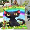 3D Cartoon Cute Gothic Cat Blanket,Flannel Blanket Throw Blanket,Warm Children's Blanket for Home Living Room Bedroom Beds Sofa