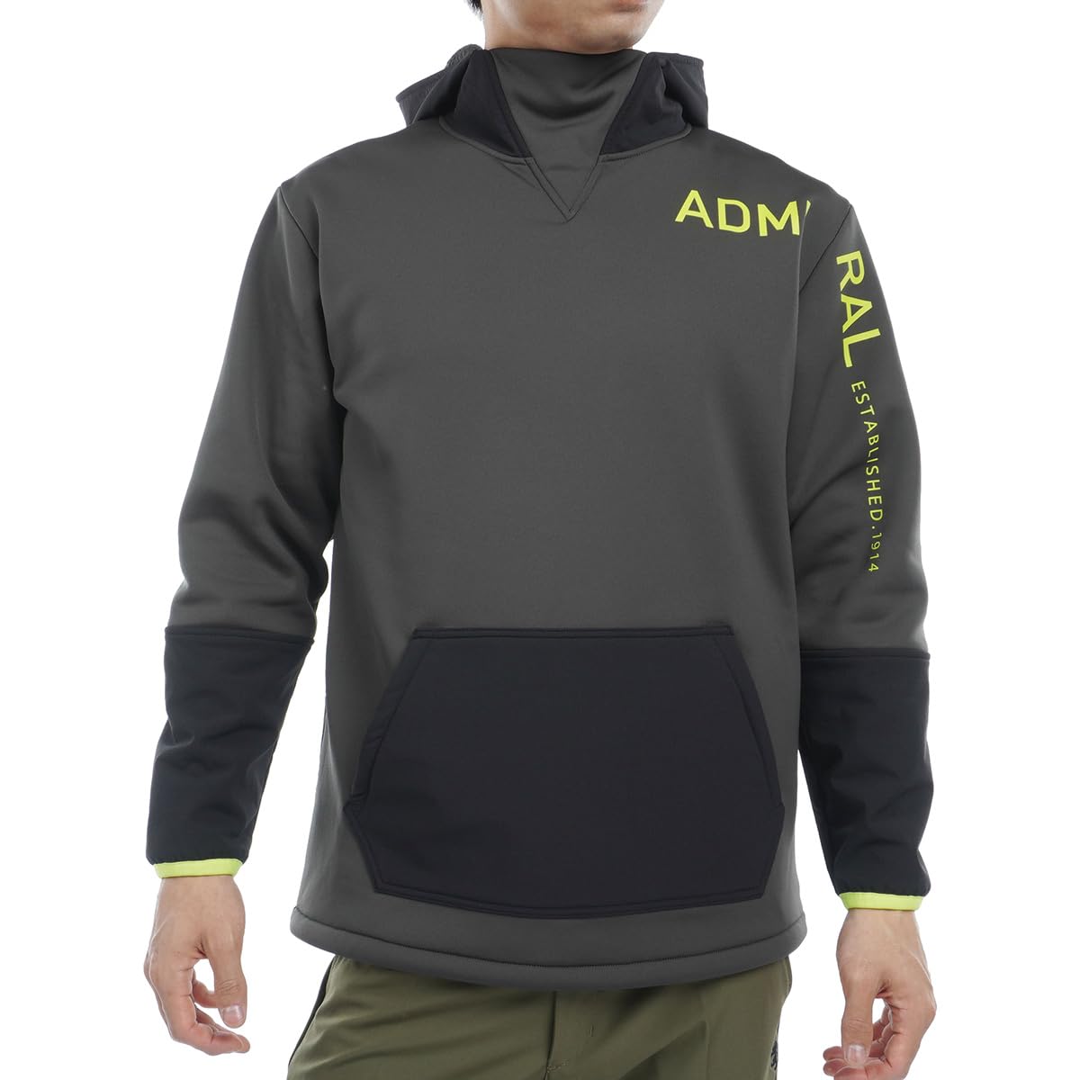 

Admiral Golf ADMA465 Men s Khaki Hooded Sweatshirt with Logo Hybrid Hoodie