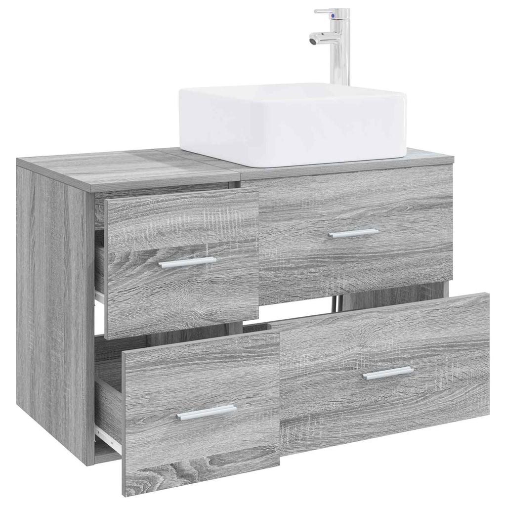 Bathroom Furniture Set 2 Pcs Grey Sonoma Particleboard