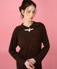DEAR,PEER Sailor Collar Knit Dress Dark Brown