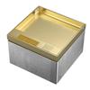 Goldene Edelstahl-Klappdeckel-Bodensteckdosenbox, Deutscher Standard, Reines Flaches Verdecktes Design.